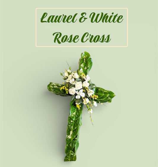 Laurel & White Rose Cross